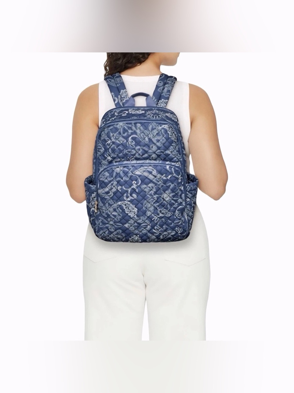 Large Universal Thread Quilted Book Bag Backpack
Fits 12" Laptop
18"H
NWT